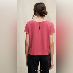 Velvet by Graham & Spencer - NWT satin beige oyster coloured shirt sleeve blouse